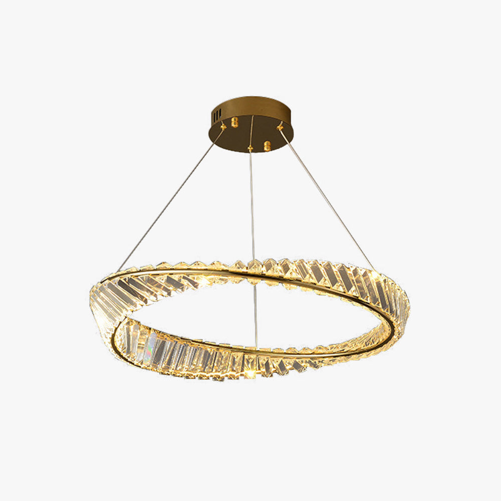 Gusosal Modern Luxury Round Glass Chandelier, Gold