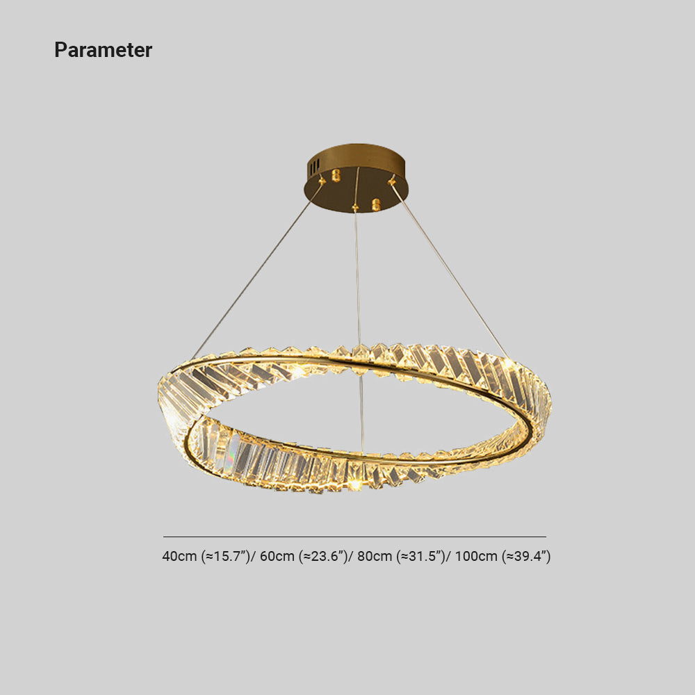 Gusosal Modern Luxury Round Glass Chandelier, Gold