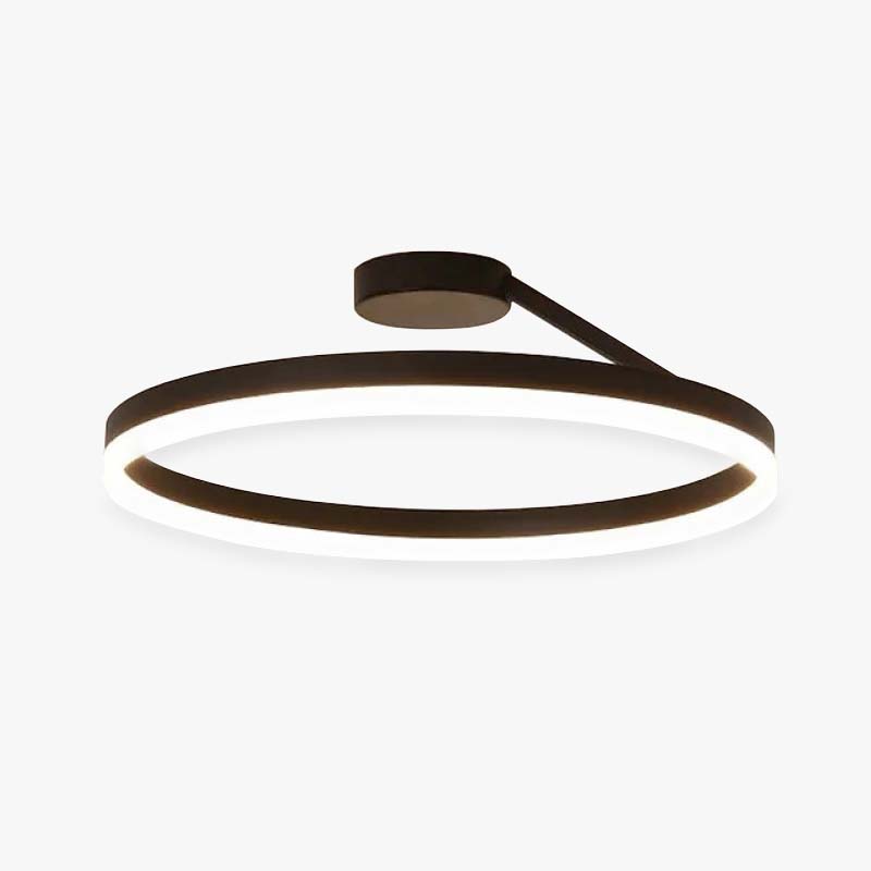 Solinor Modern Circle Flush Mount Ceiling Light, Black & White-Relic Pieces