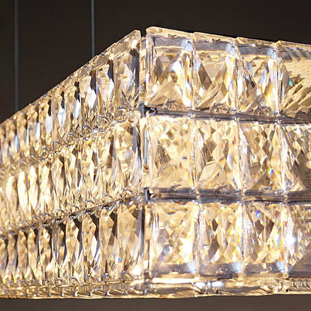 Nosomen Rectangular Luxury Crystal Chandelier, 2 Colour