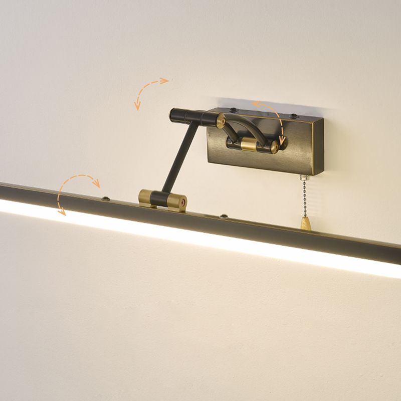 Moverar Linear Arc Light Poles Metal Black Vanity Wall Lamp