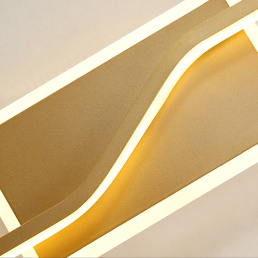 Jolevos Luxury Curved Linear Metal Wall Lamp, Gold