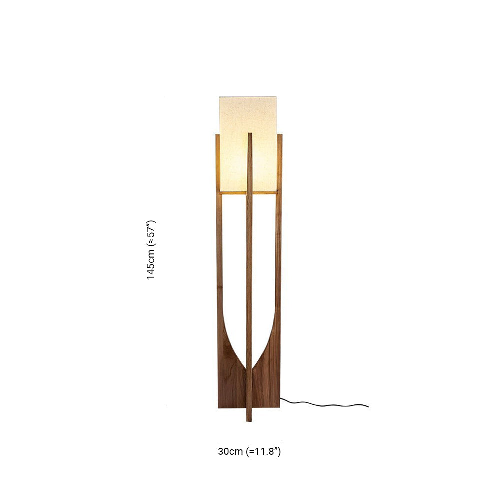 Devonas Natural Rectangular Wood/Fabric Floor Lamp