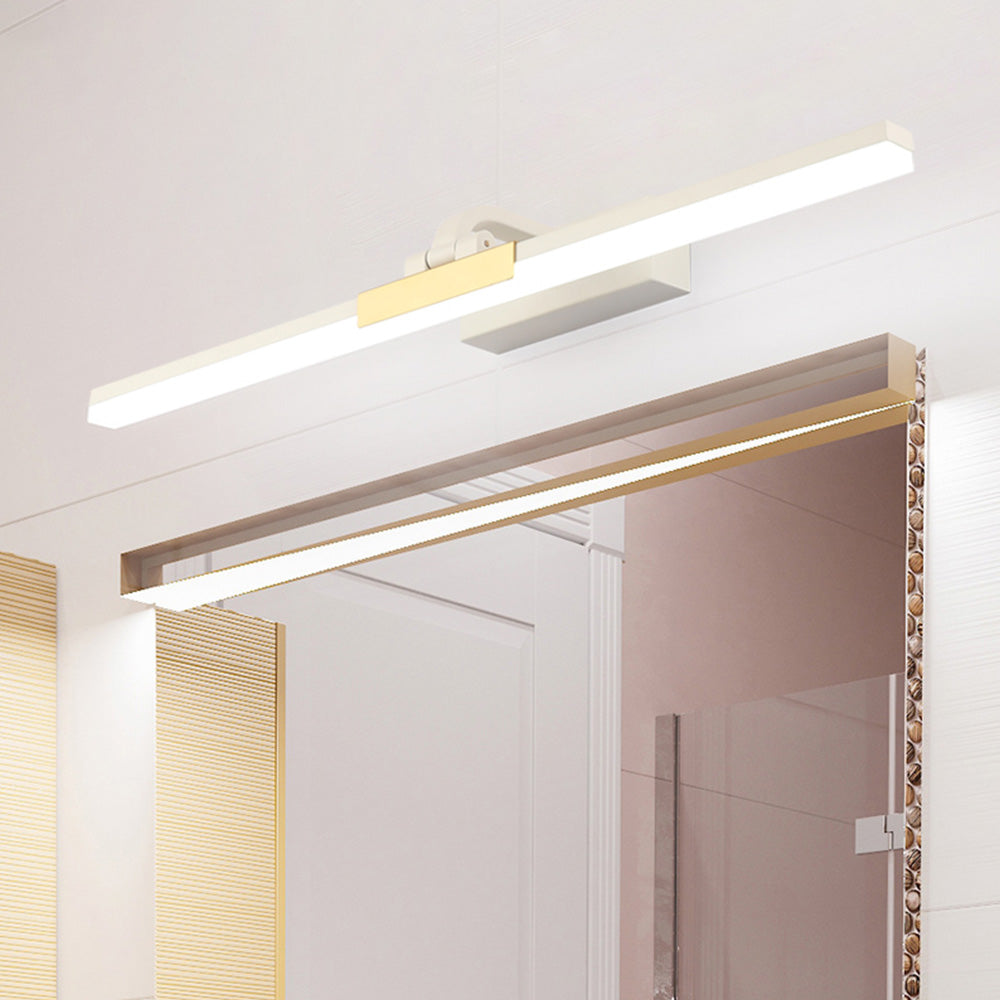 Homemil Modern Linear Mirror Front Metal Vanity Wall Lamp, Black/White