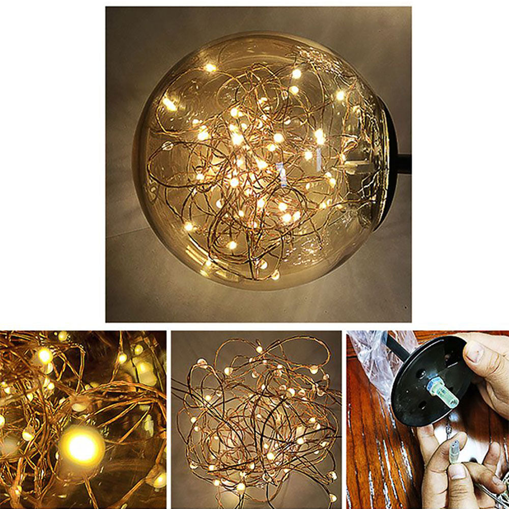 Godopin Wall Lamp Starry Globe Art Deco, Black/Gold, Bedroom