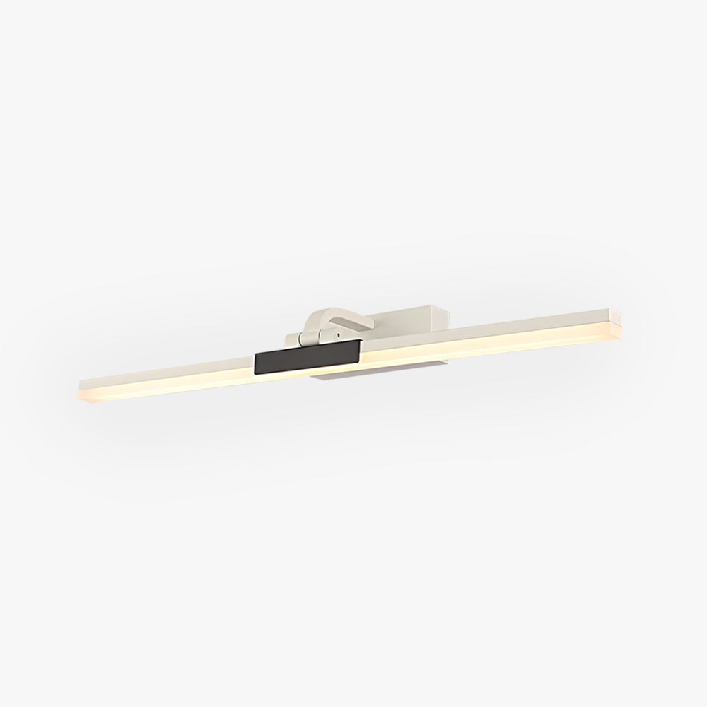 Homemil Modern Linear Mirror Front Metal Vanity Wall Lamp, Black/White