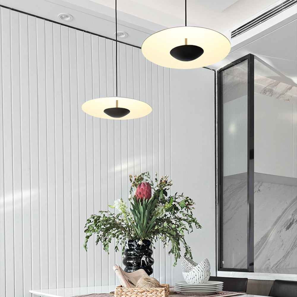 Norigit Nordic LED Frisbee Pendant Light Wood & Brown