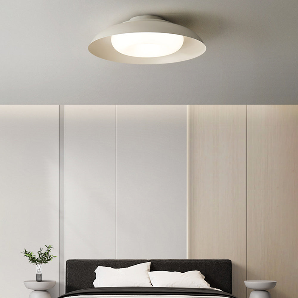 Mosugin Nordic Bowl Flush Mount Ceiling Light, White