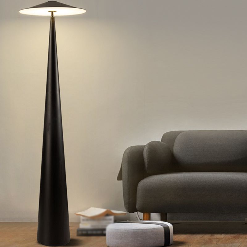 Tasover Modern Saucer Shaped Metal Floor Lamp,Black