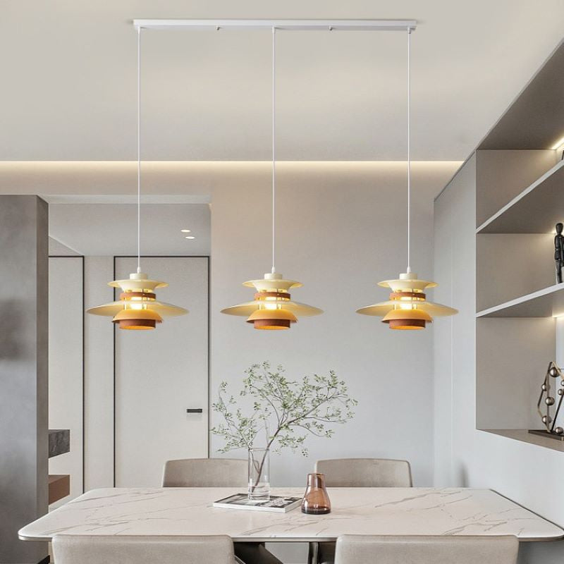 Jenaral Modern Pendant Light Black/White/Wood Metal Dining Room