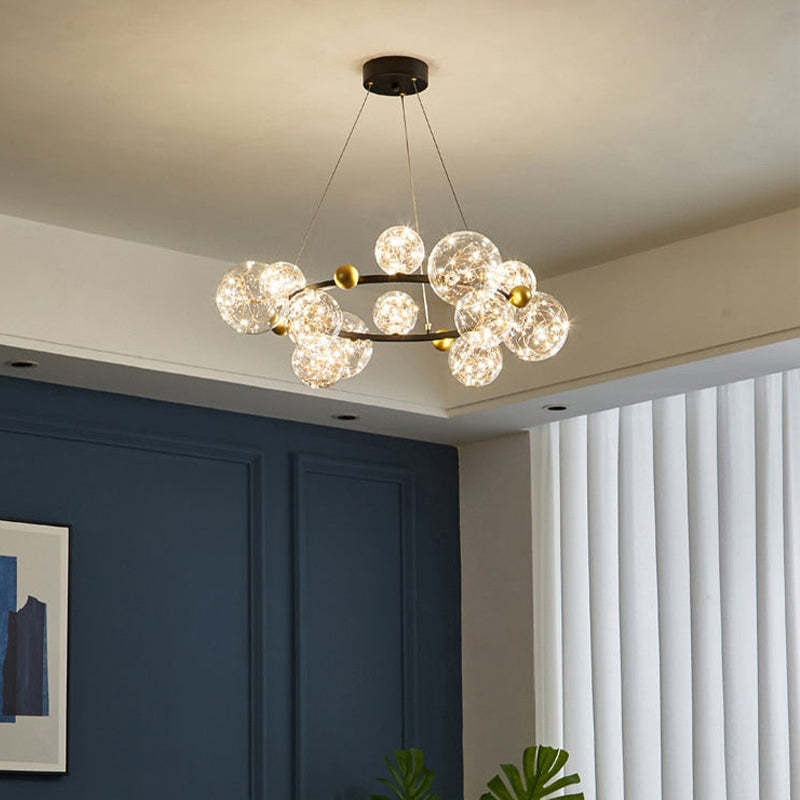 Husotim Art Deco Luminous Sphere Cluster Glass Pendant Light
