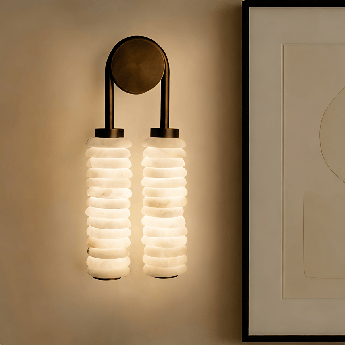 Calla Twin Alabaster Sconce