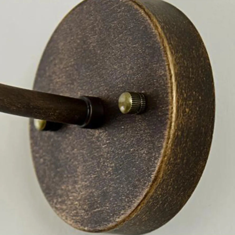 Nogebud Rustic Bowl Shaped Metal Wall Lamp, Antique Brass