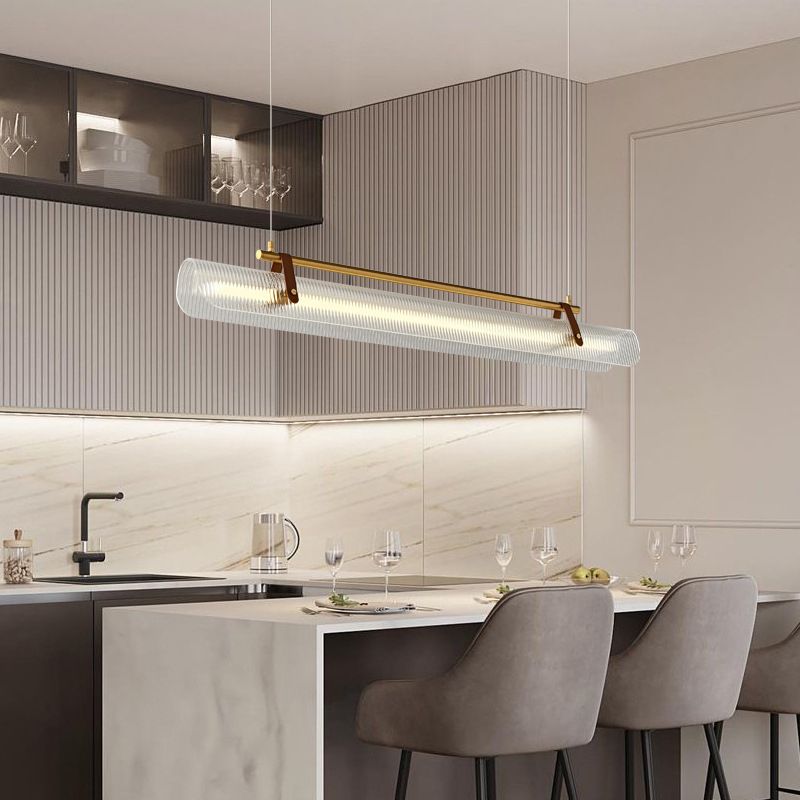 Cukevon Pendant Light Linear Modern, /Metal, Black/Gold, Study