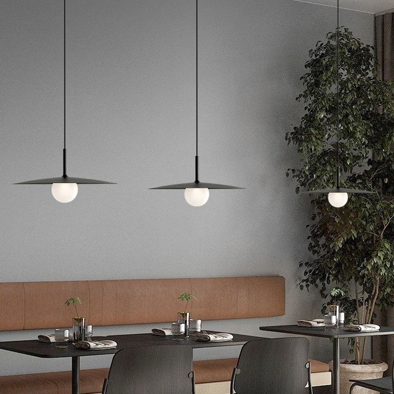 Cilisat Modern Dish-shaped Metal Pendant Light, Black/White/Grey