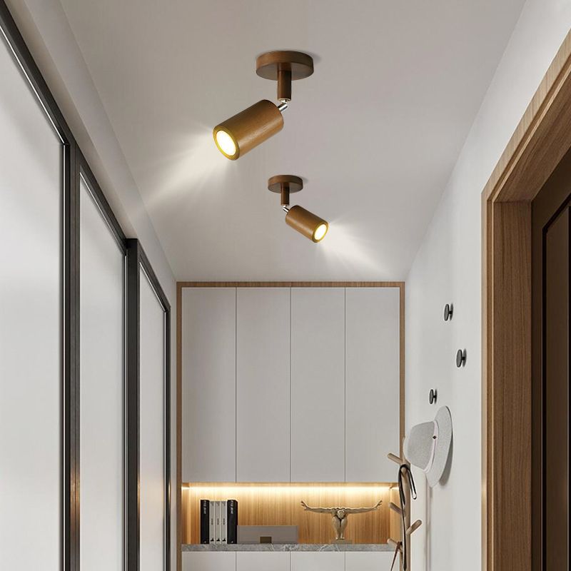 Voraden Modern LED Adjustable Ceiling Spotlight, Wood