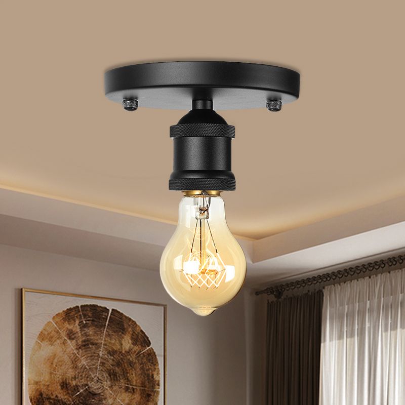 Suditor Retro Vintage Bulb Semi-Flush Mount Ceiling Light
