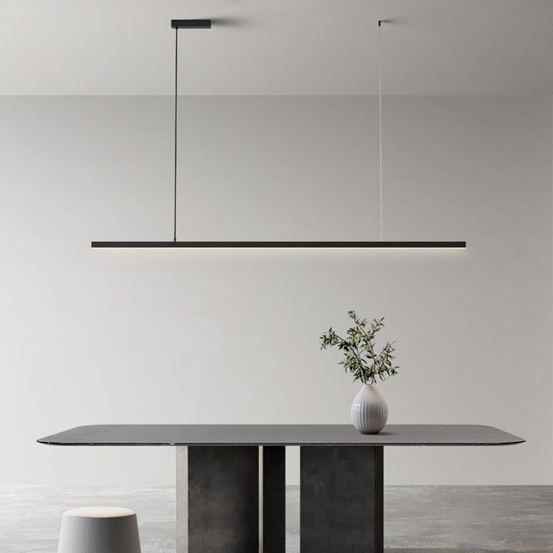 Jeketas Minimalist Linear Metal Pendant Light, White/Black