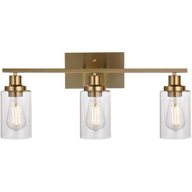 Rumorot Modern Mirror Front Black Vanity Wall Lamp, Metal/Glass