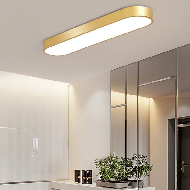 Tinipod Oval Flush Mount LED Ceiling Light, Black/White/Grey/Gold