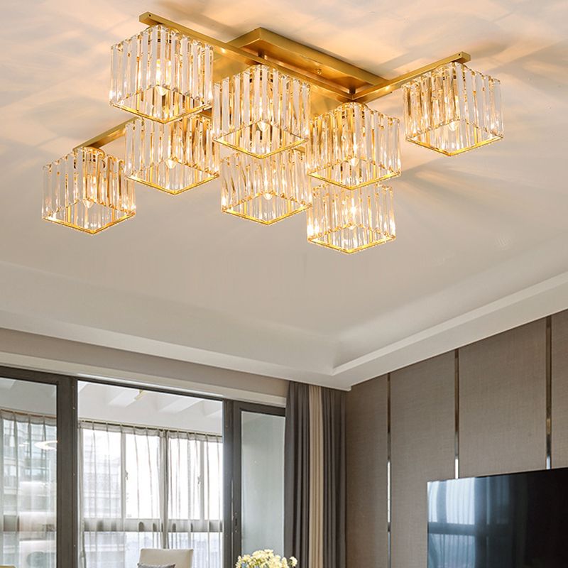 Wekoled Modern Flush Mount Ceiling Light, Black/Gold