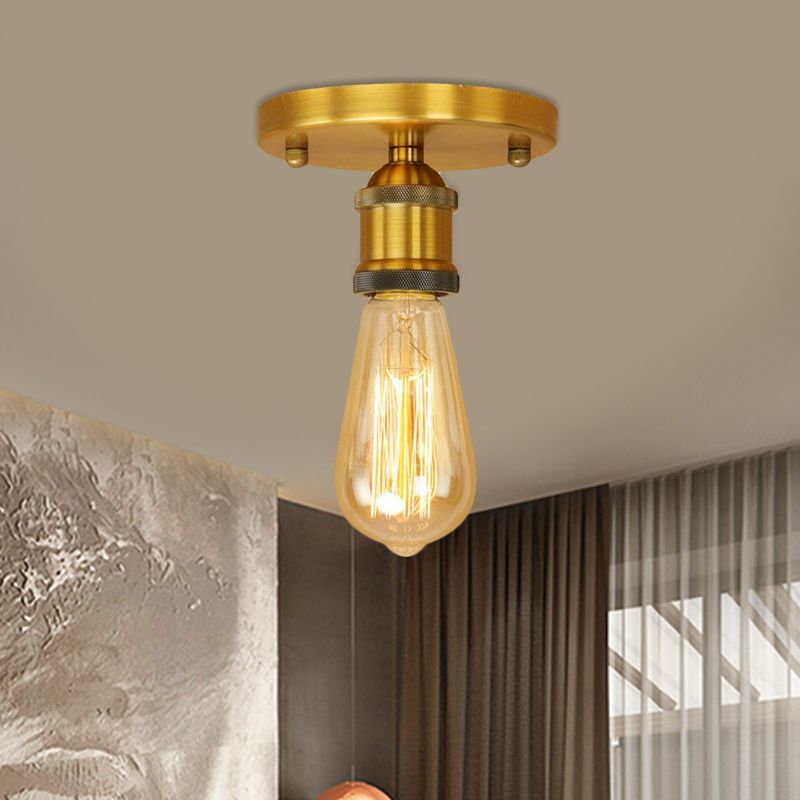 Suditor Retro Vintage Bulb Semi-Flush Mount Ceiling Light