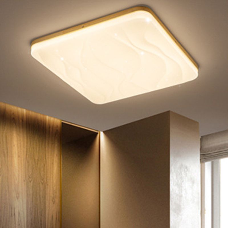 Jubenuk LED Geometric Flush Mount Ceiling Light, White