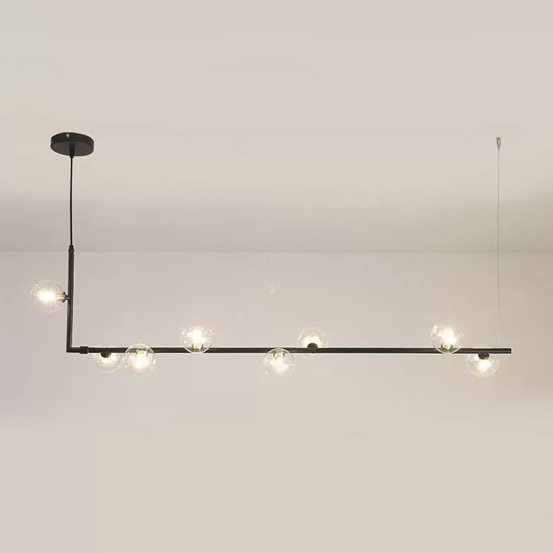Muparol Minimalist Linear Pendant Light, Black & Gold, 6/8 Heads