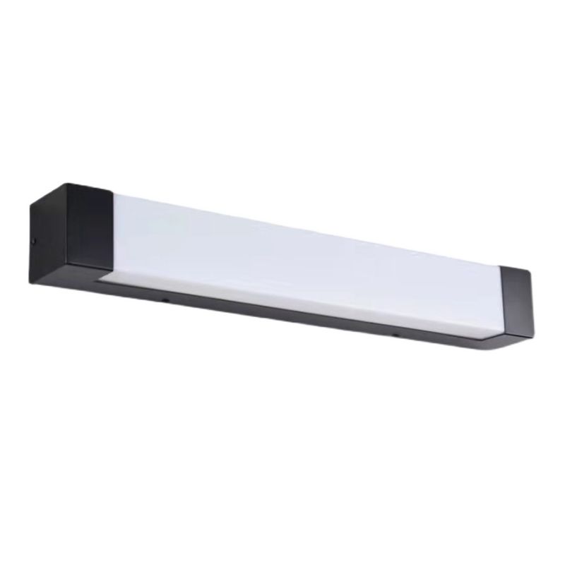 Vutilak Minimalist Linear Metal Outdoor Wall Lamp, Black