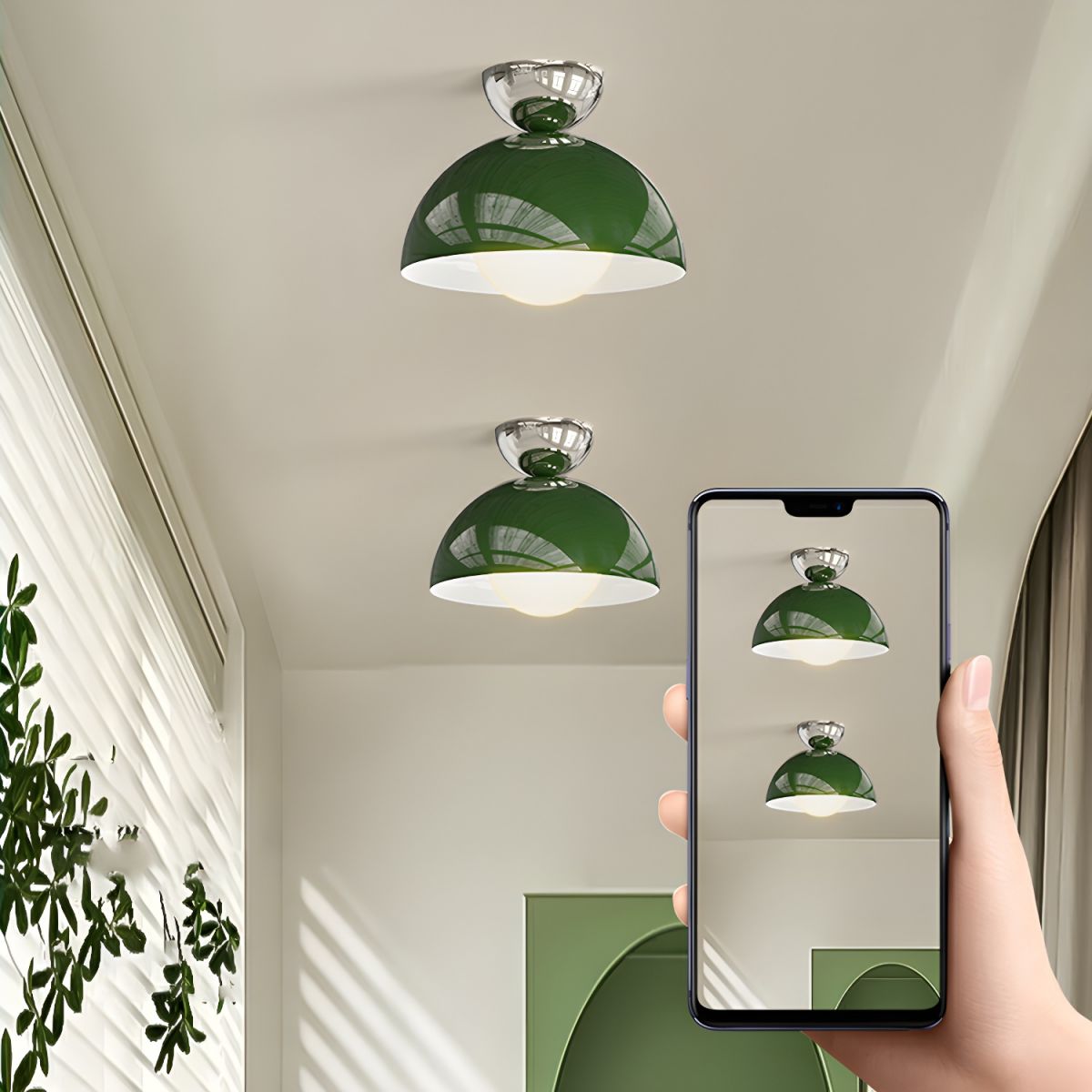Horogar Simple Modern LED Flush Mount Ceiling Light Metal Balcony