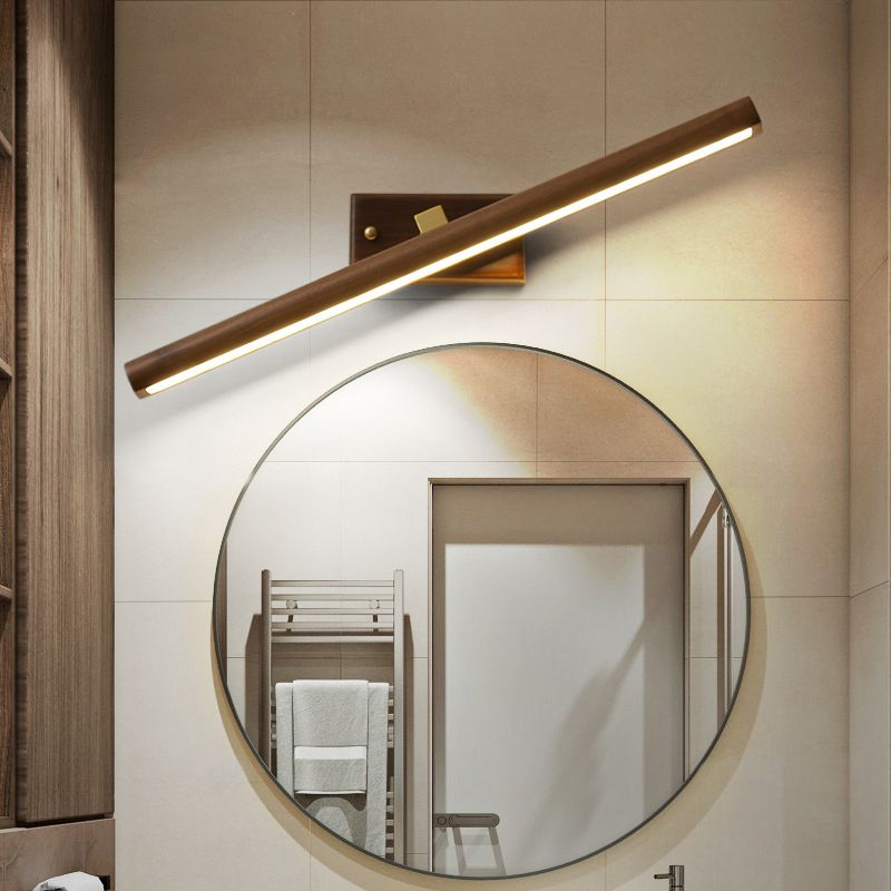 Fidulik Vanity Rotatable Mirror Front Vanity Wall Lamp, Wood