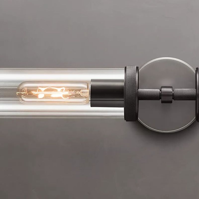 Cenolur Modern Cylindrical Metal Led Wall Lamp, Black/Copper