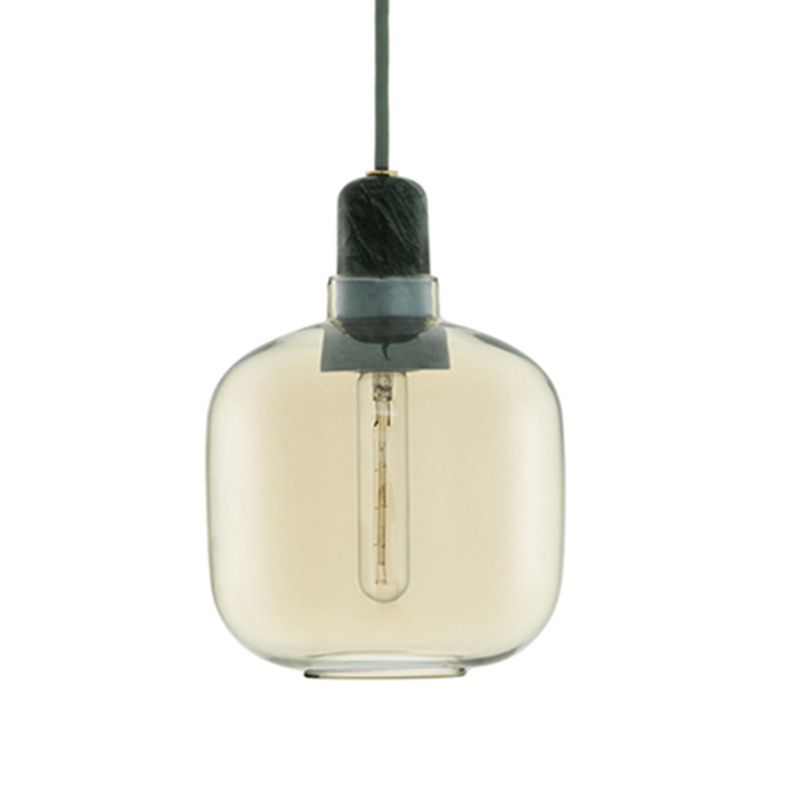 Curadul Designer Cylinder Pendant Light, Marble & Glass