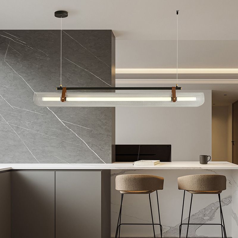 Cukevon Pendant Light Linear Modern, /Metal, Black/Gold, Study