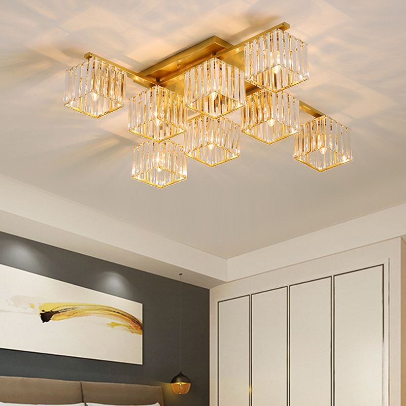 Wekoled Modern Flush Mount Ceiling Light, Black/Gold