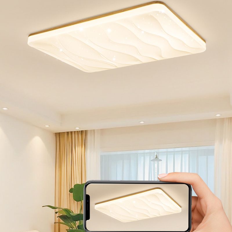 Jubenuk LED Geometric Flush Mount Ceiling Light, White