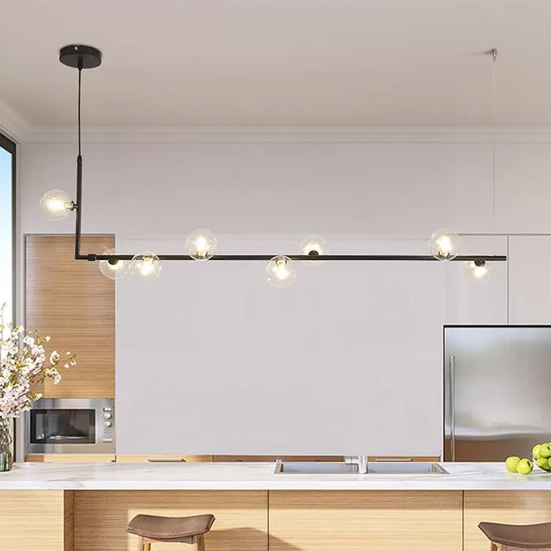 Muparol Minimalist Linear Pendant Light, Black & Gold, 6/8 Heads