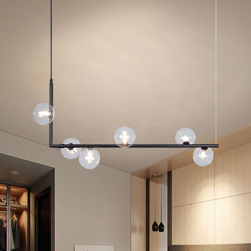 Muparol Minimalist Linear Pendant Light, Black & Gold, 6/8 Heads