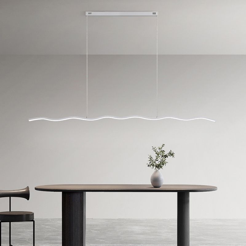 Tusudod Wave Linear Pendant Light, Black/White