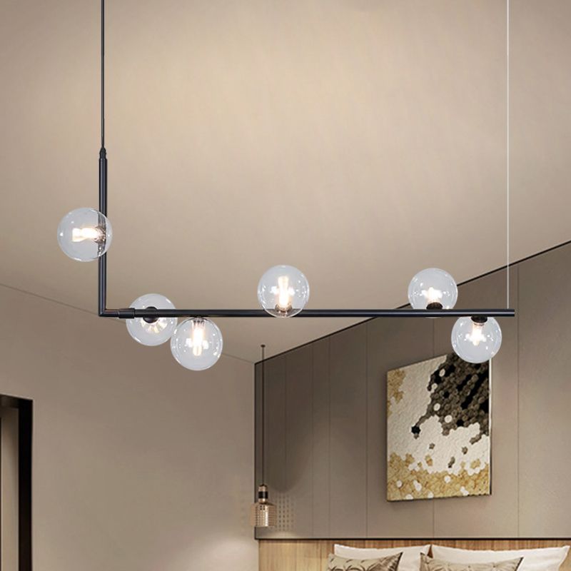 Muparol Minimalist Linear Pendant Light, Black & Gold, 6/8 Heads