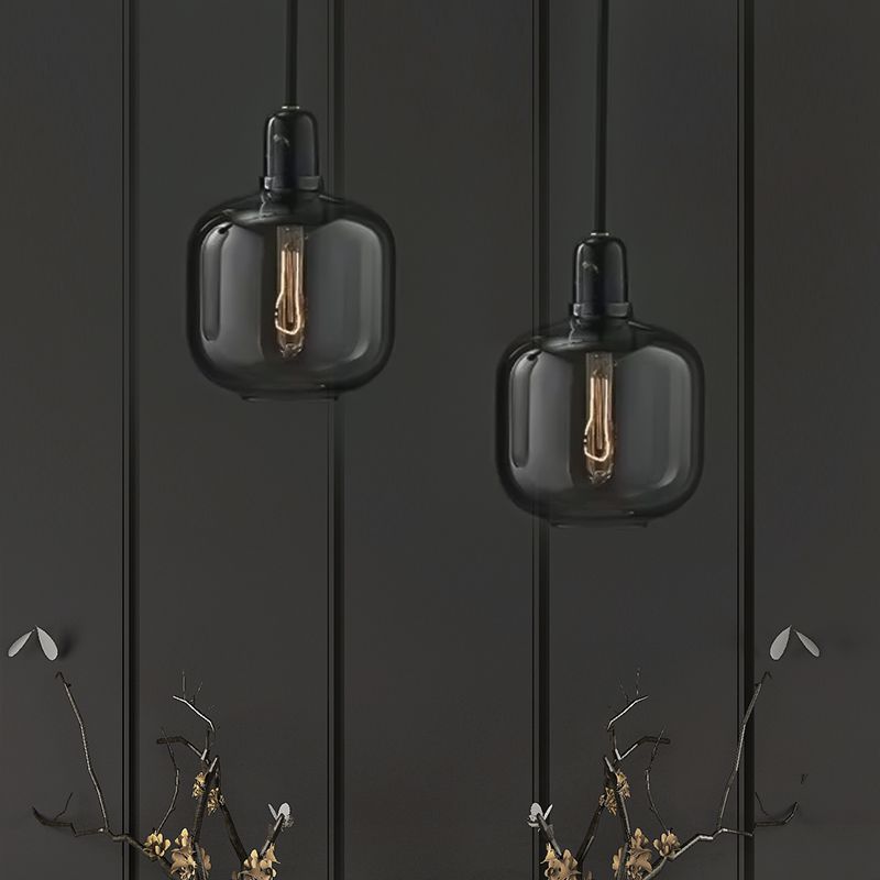 Curadul Designer Cylinder Pendant Light, Marble & Glass