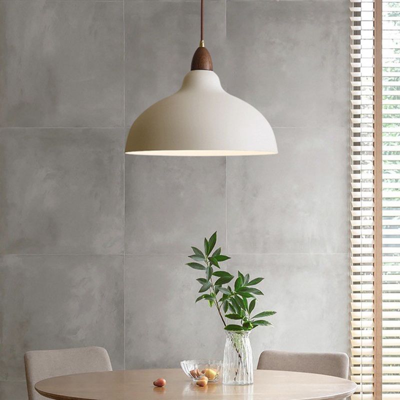 Wavudan Modern Bowl-shaped Metal Pendant Light, Black/White