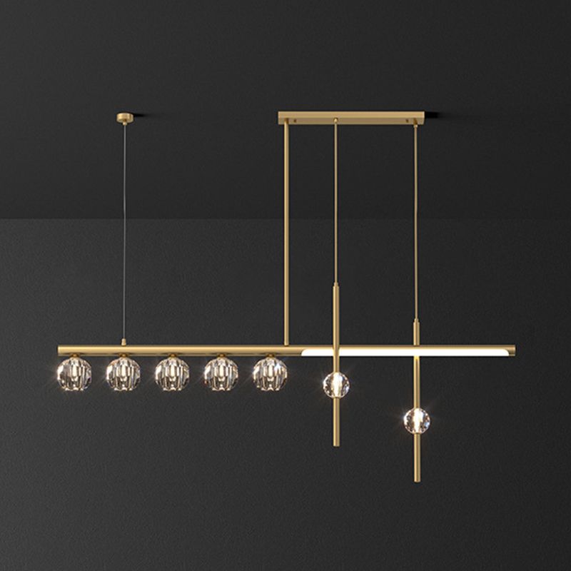 Luredel Metal & Crystal Pendant Light, Gold