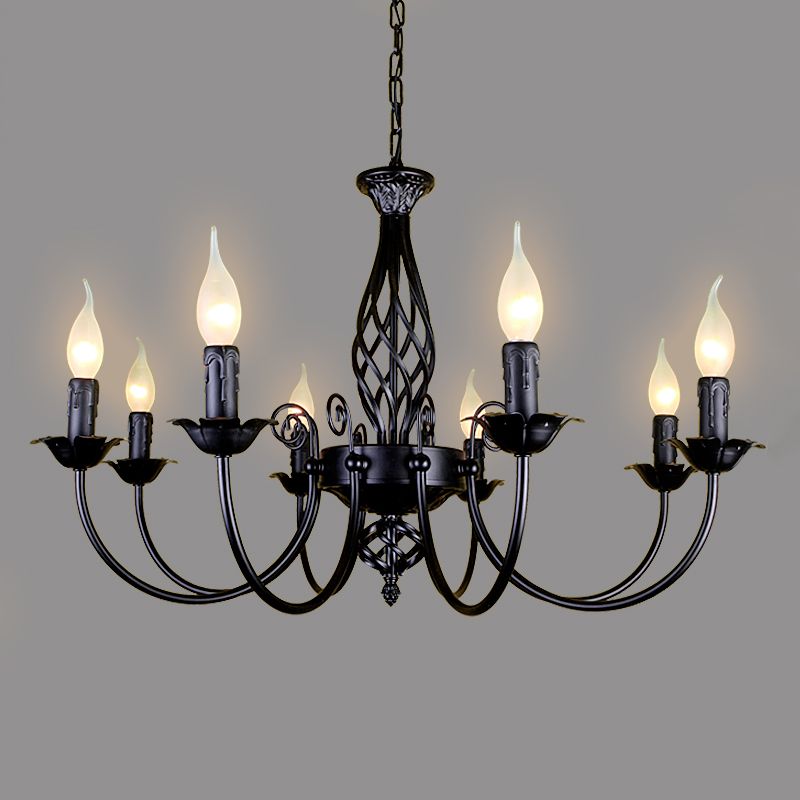 Wilakus Pendant Light Candle Retro, Metal/Glass, Black/White, Restaurant