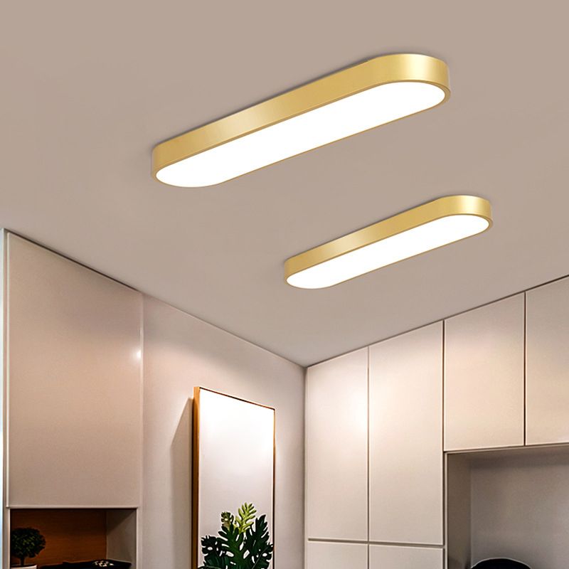 Tinipod Oval Flush Mount LED Ceiling Light, Black/White/Grey/Gold