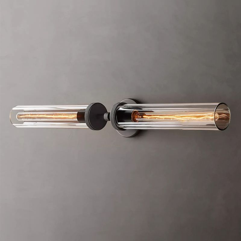 Cenolur Modern Cylindrical Metal Led Wall Lamp, Black/Copper