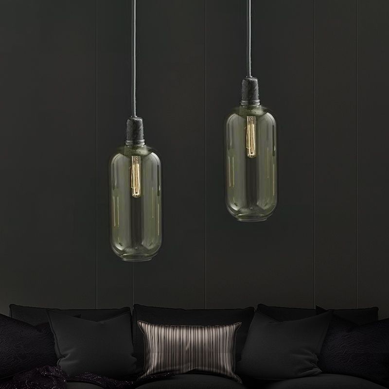 Curadul Designer Cylinder Pendant Light, Marble & Glass