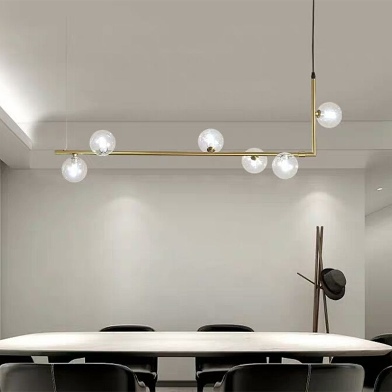 Muparol Minimalist Linear Pendant Light, Black & Gold, 6/8 Heads