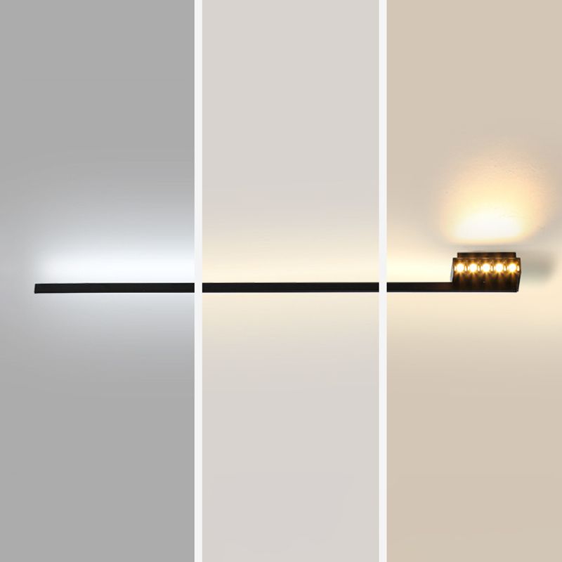 Zapemon Minimalist Linear Metal Vanity Wall Light, Black, Bathroom