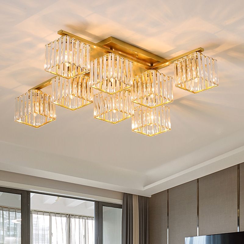 Wekoled Modern Flush Mount Ceiling Light, Black/Gold